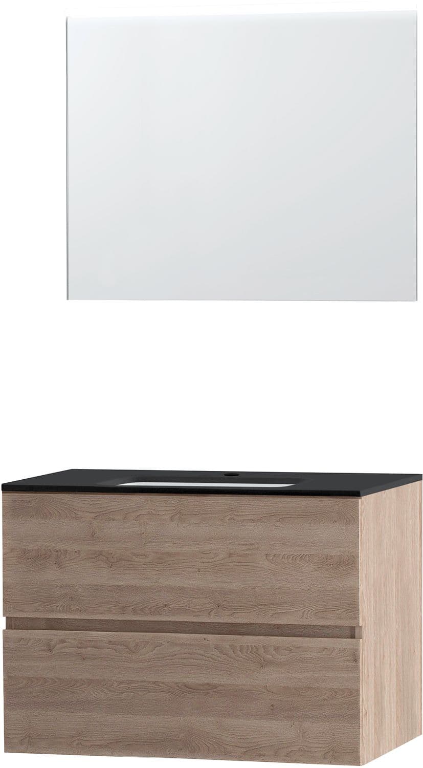 MEUBLE MOLTO CHENE NATUREL 90 BLEU BELGE MIROIR