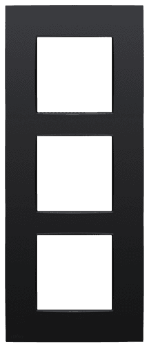 Plaque de recouvrement triple, entraxe de 60 mm, verticale, couleur Niko Intense matt black coated