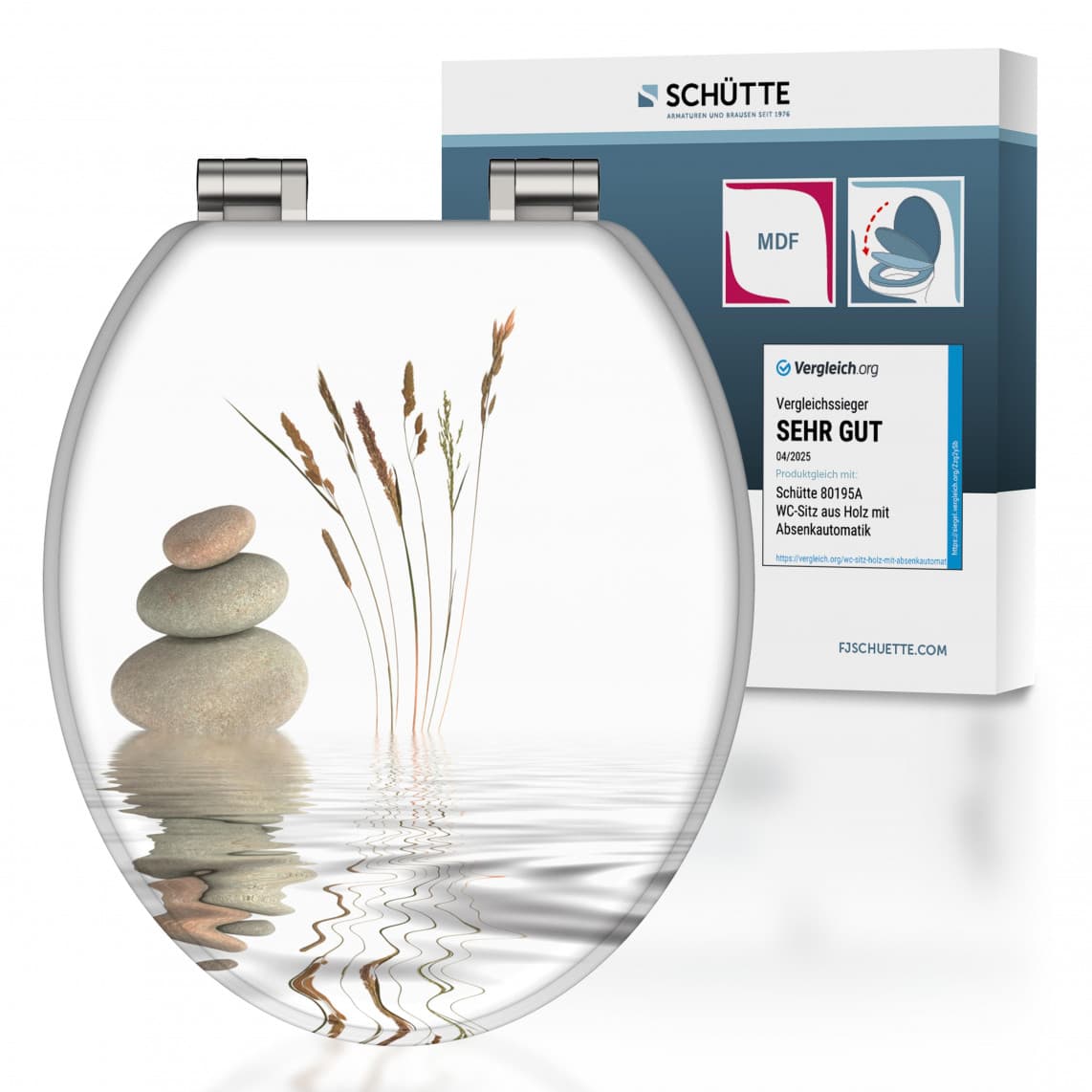 80122 abattant WC en MDF BALANCE, avec frein de chute