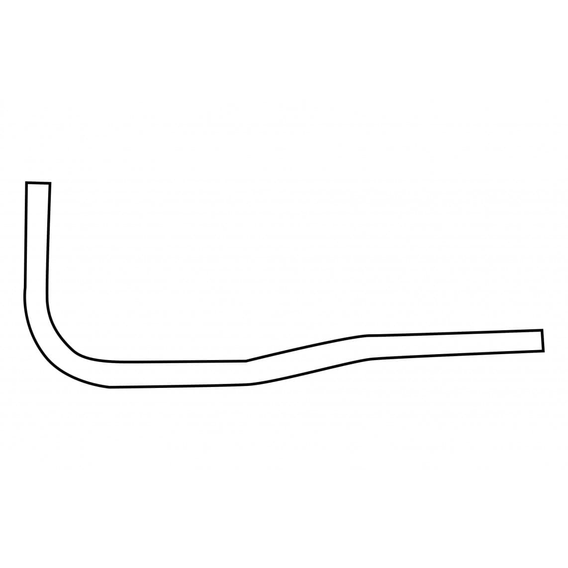 98818040 Tube de chasse d'eau 90° coudé, blanc, 700 x 250 mm