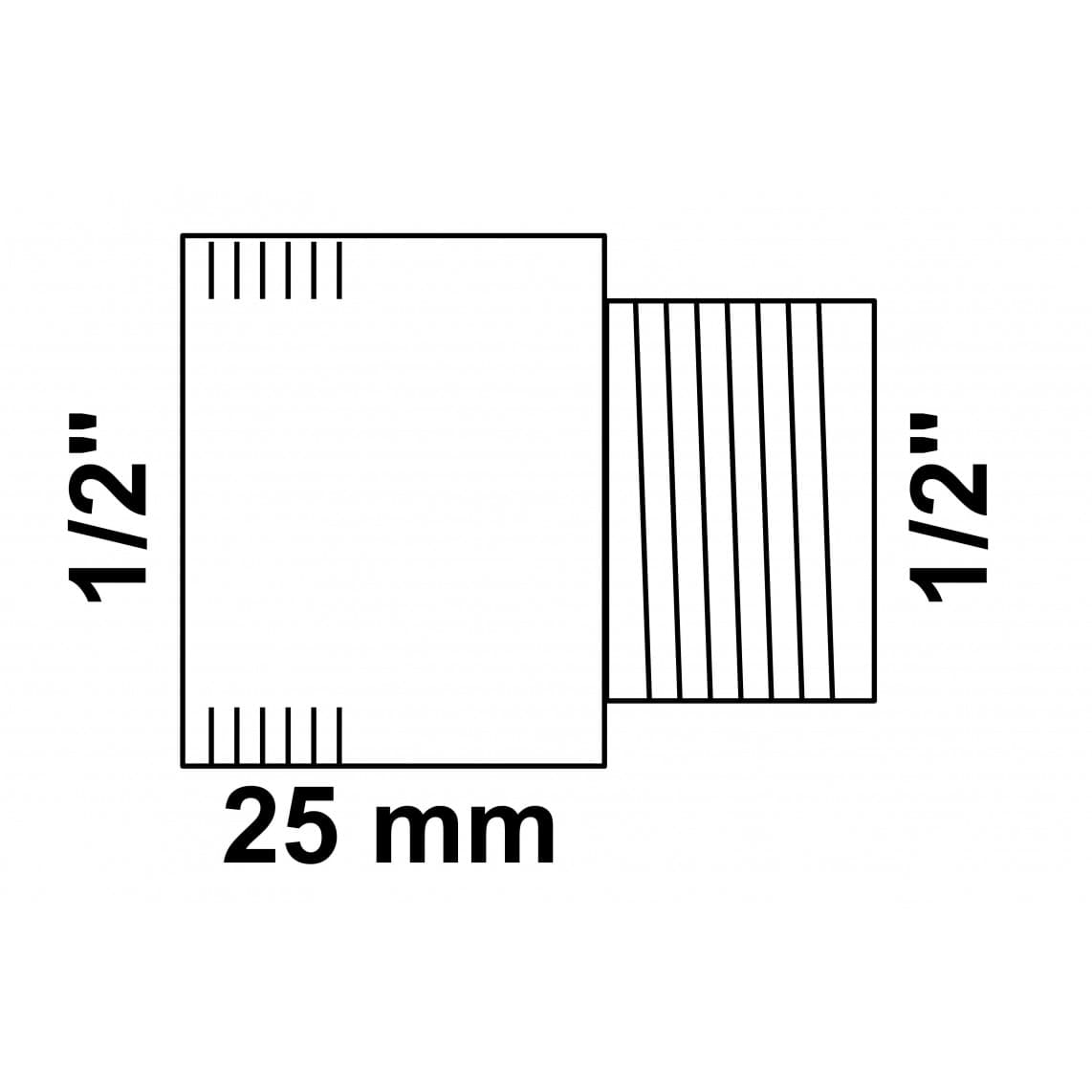 989315655 Tap extension, brass, 1/2" x 25 mm