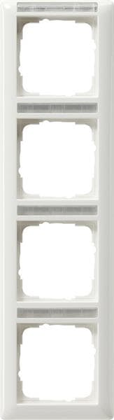Cadre de finition Gira standard 55 avec zone d'inscription Blanc brillant