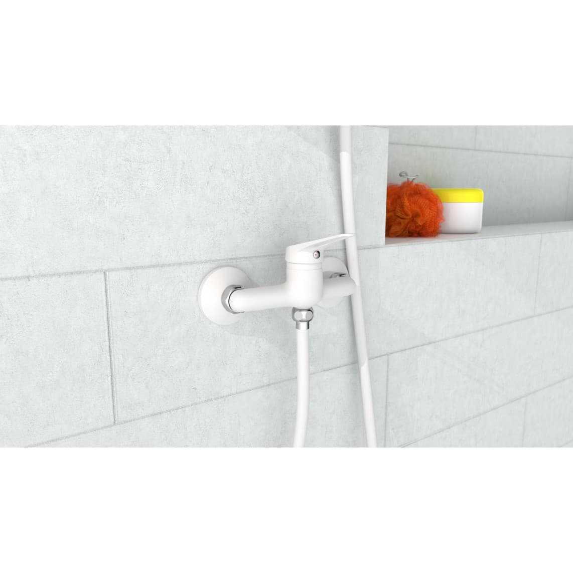 NI168SCR-W SPEED Douchekraan, wit/chroom