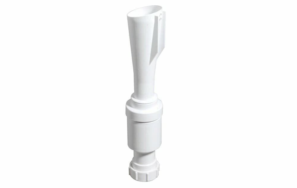 Mc Alpine siphon entonnoir D40mm garde d'eau 60mm PP blanc