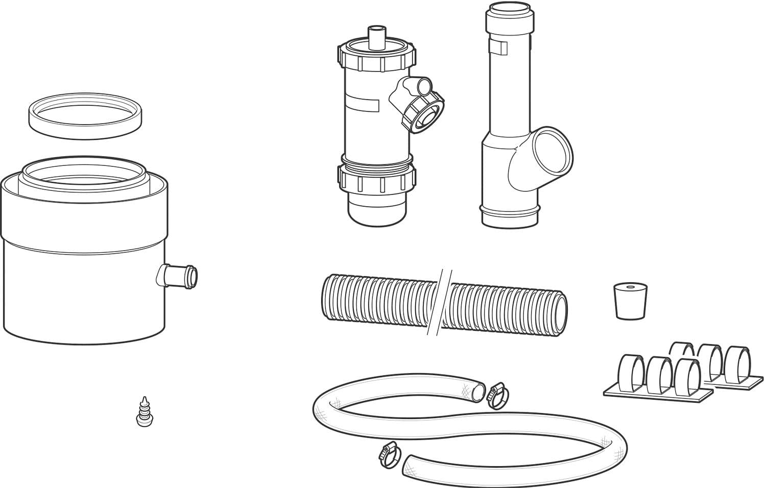 COLLECTEUR DE CONDENSATION ET SIPHON POUR CHAUFFE BAIN 80/110MM BOSCH