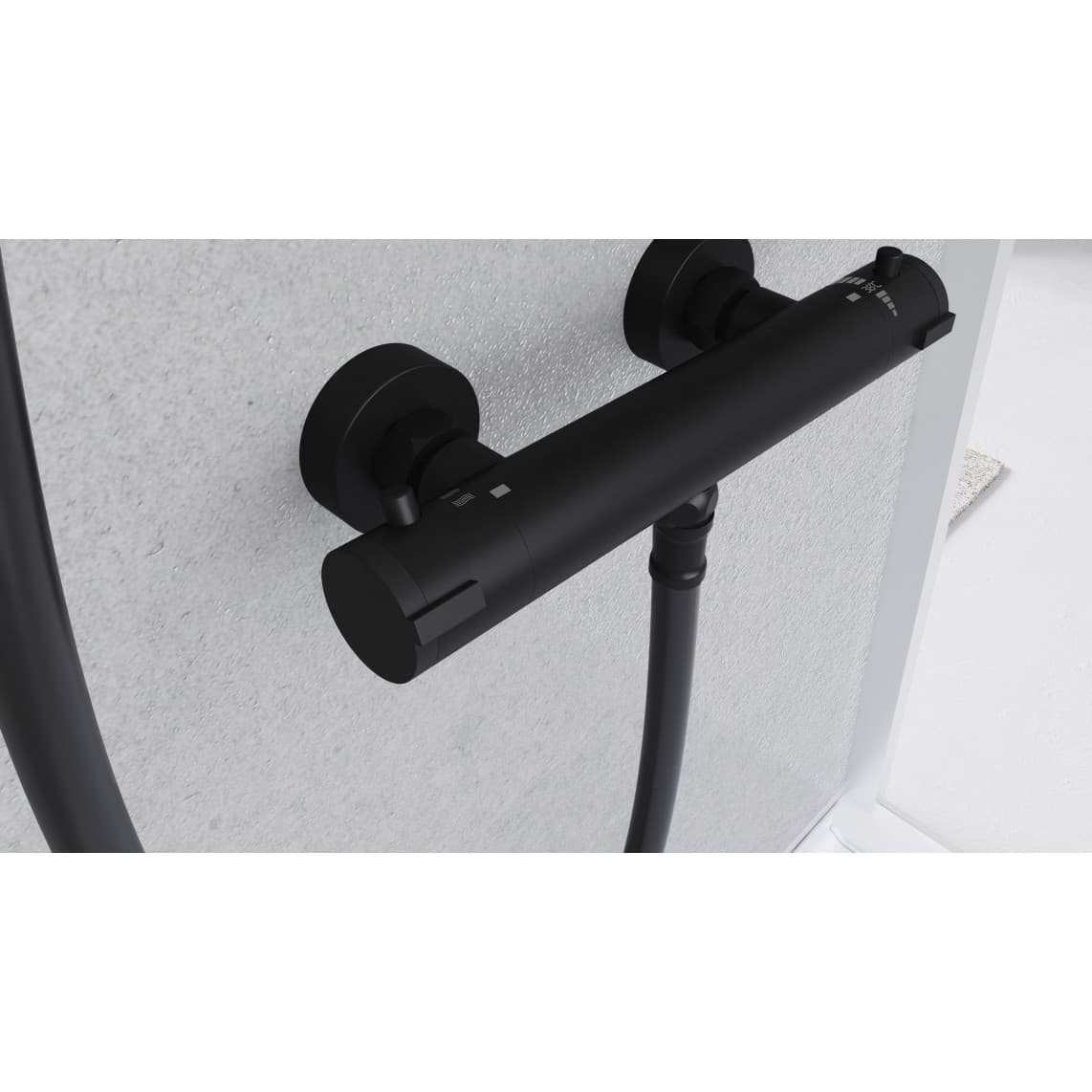 52466 LONDON Mitigeur thermostatique de douche, noir mat