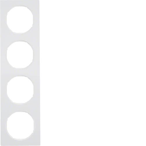 Plaque de recouvrement 4 postes Berker R.3 Blanc polaire, brillant