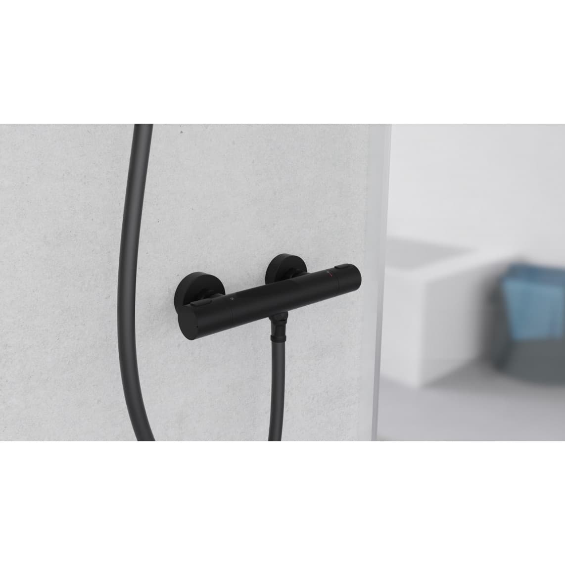 33186 LOS ANGELES Thermostatic shower mixer, black matt