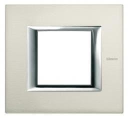 Axolute - plaque 2 modules Aluminium brossé