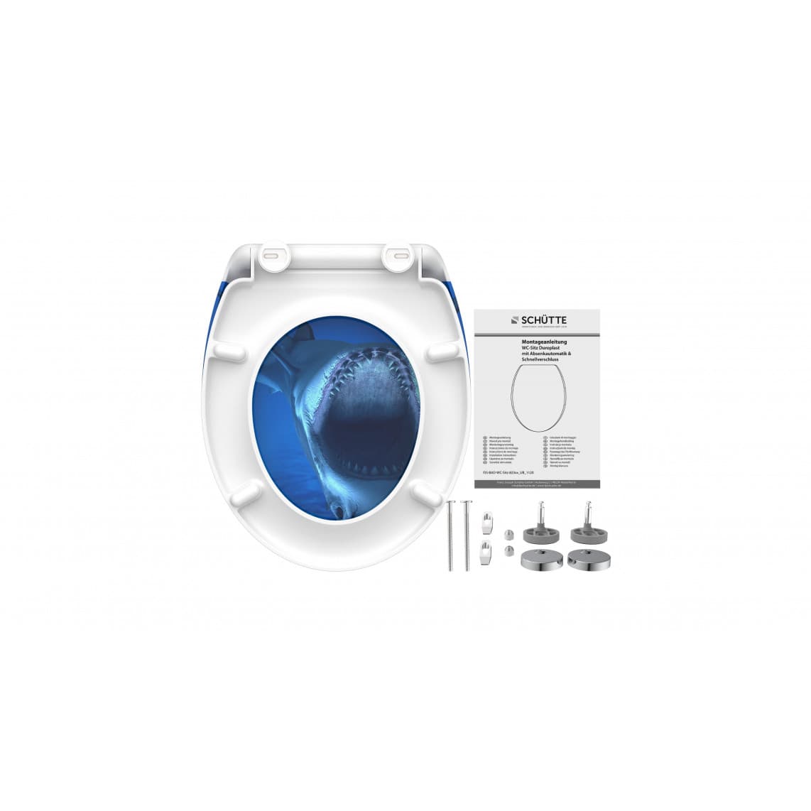82371 abattant WC en Duroplast SHARK, avec frein de chute et déclipsable