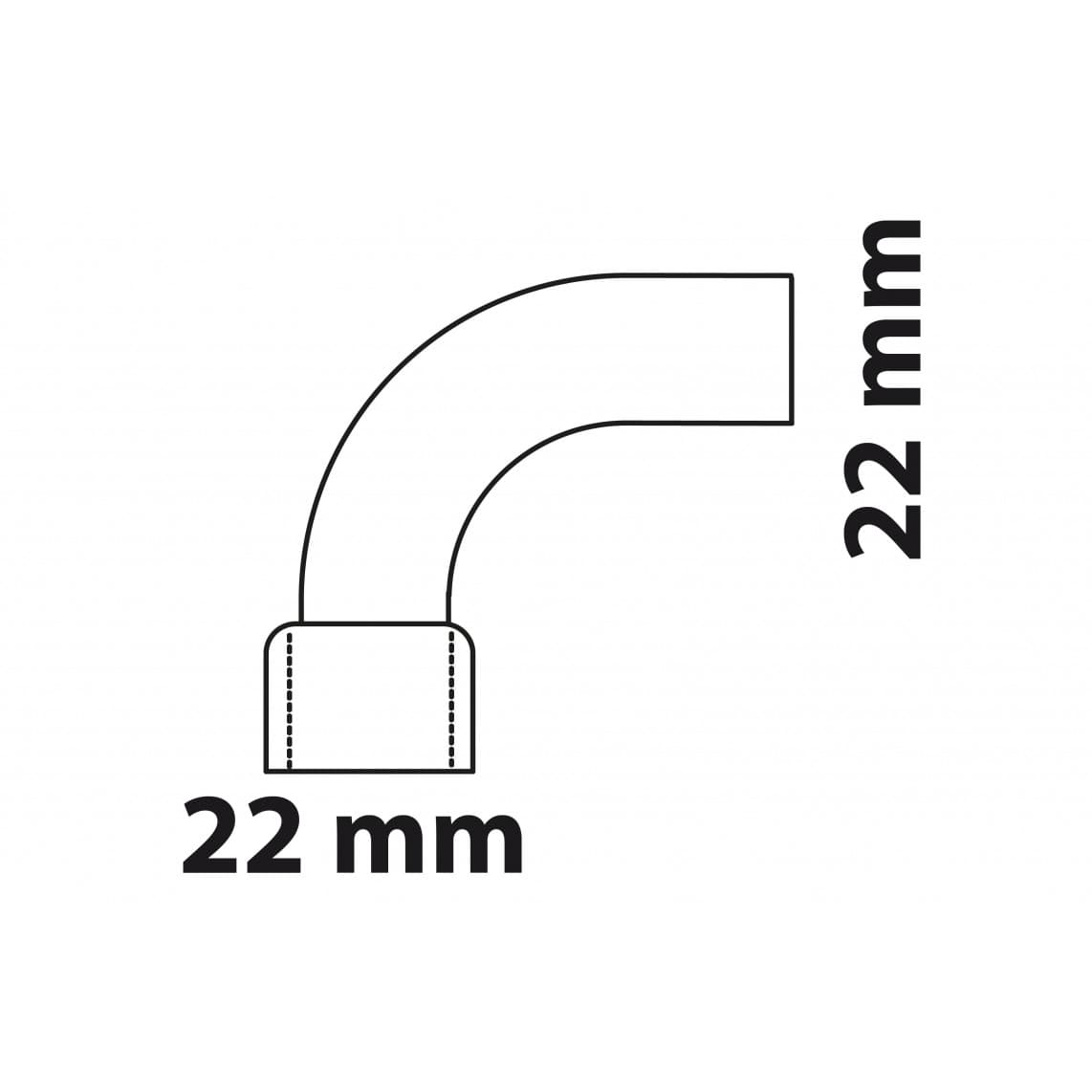 989025017 CU arc 90°, vierge, 22 mm, 1 manchon, (5001a)