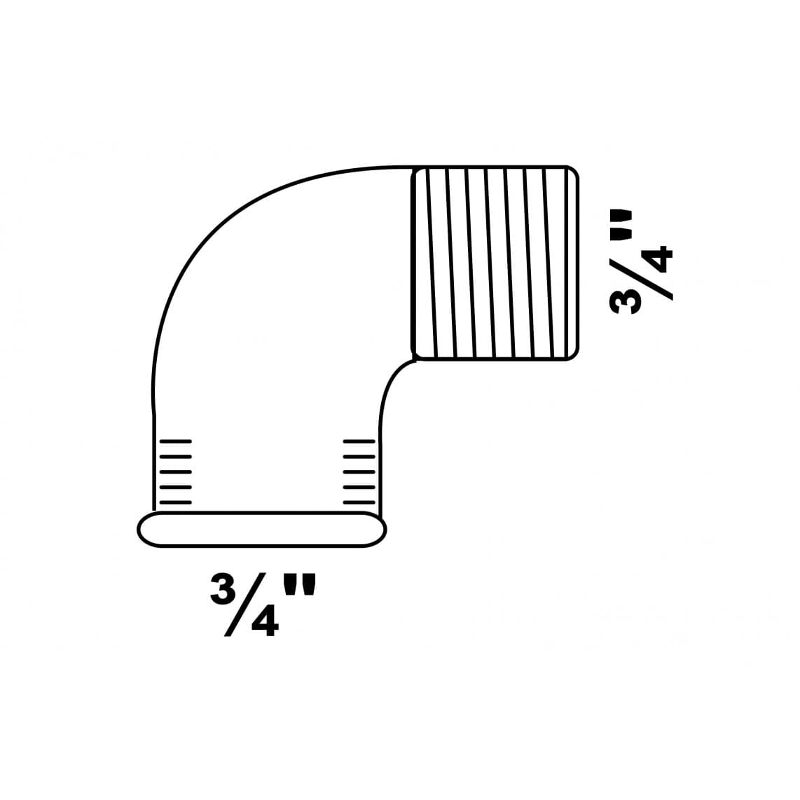 989722055 FM coude 90°, galvanisé, 3/4" F x 3/4" M, (92)