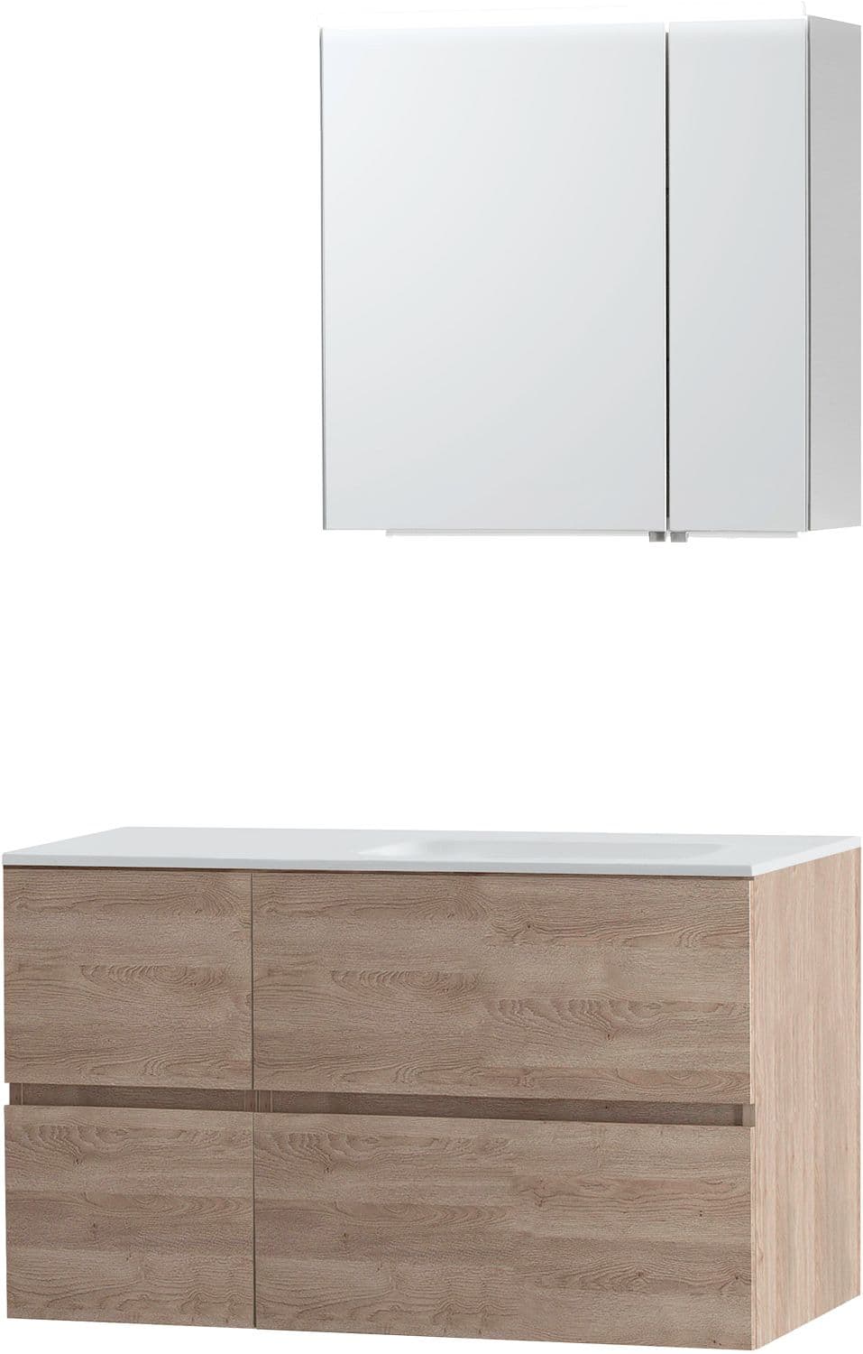 MEUBLE MOLTO CHENE NATUREL 105 DROITE SOLID ARMOIRE TOILETTE 70