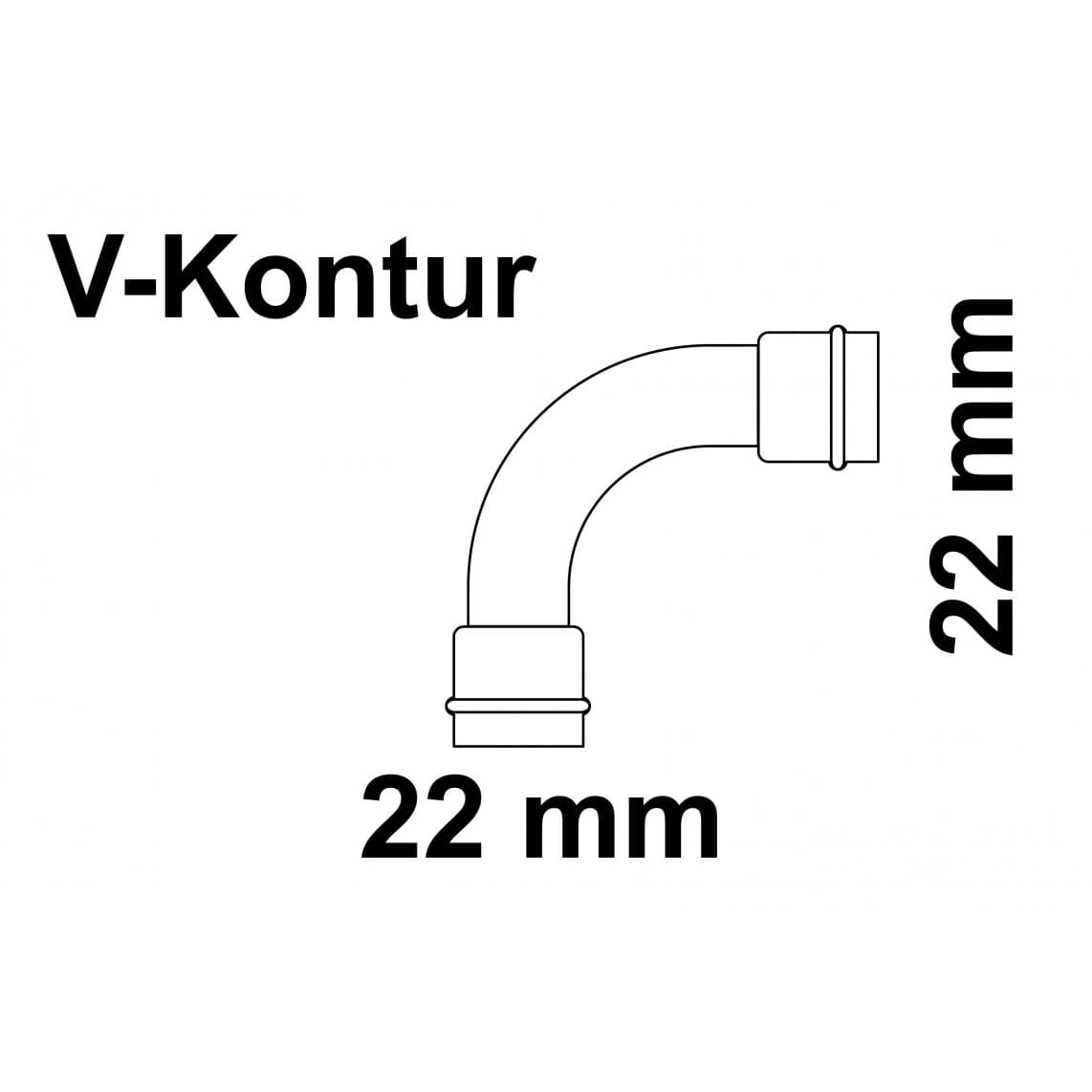 988610454 CU arc 90°, vierge, 22 mm, 2 manchons, (P5002)