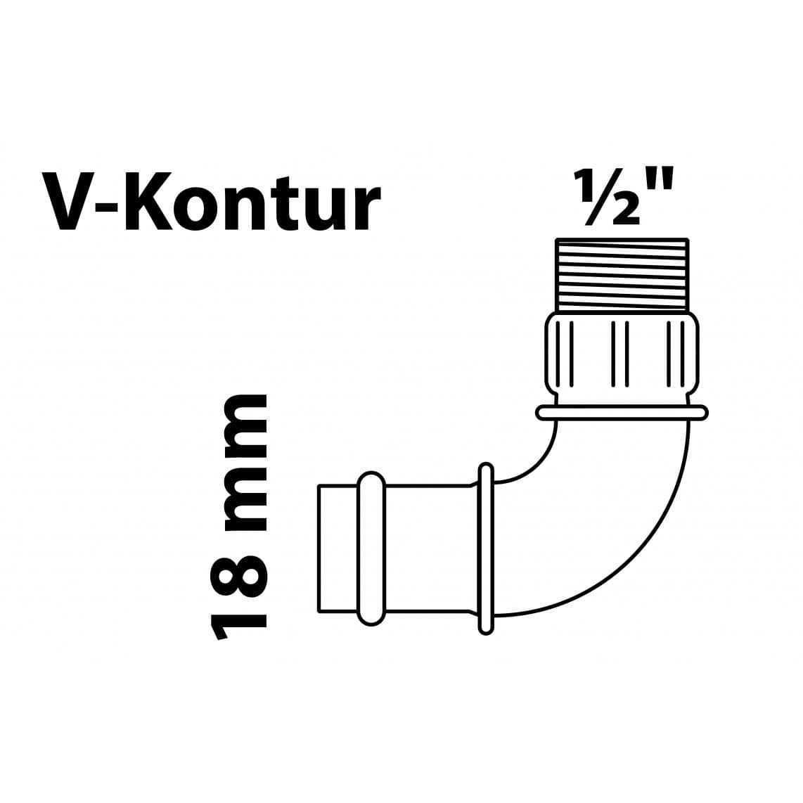 988622354 BR coude 90°, vierge, 18 mm x 1/2" M, 1 manchon, (P4092g)
