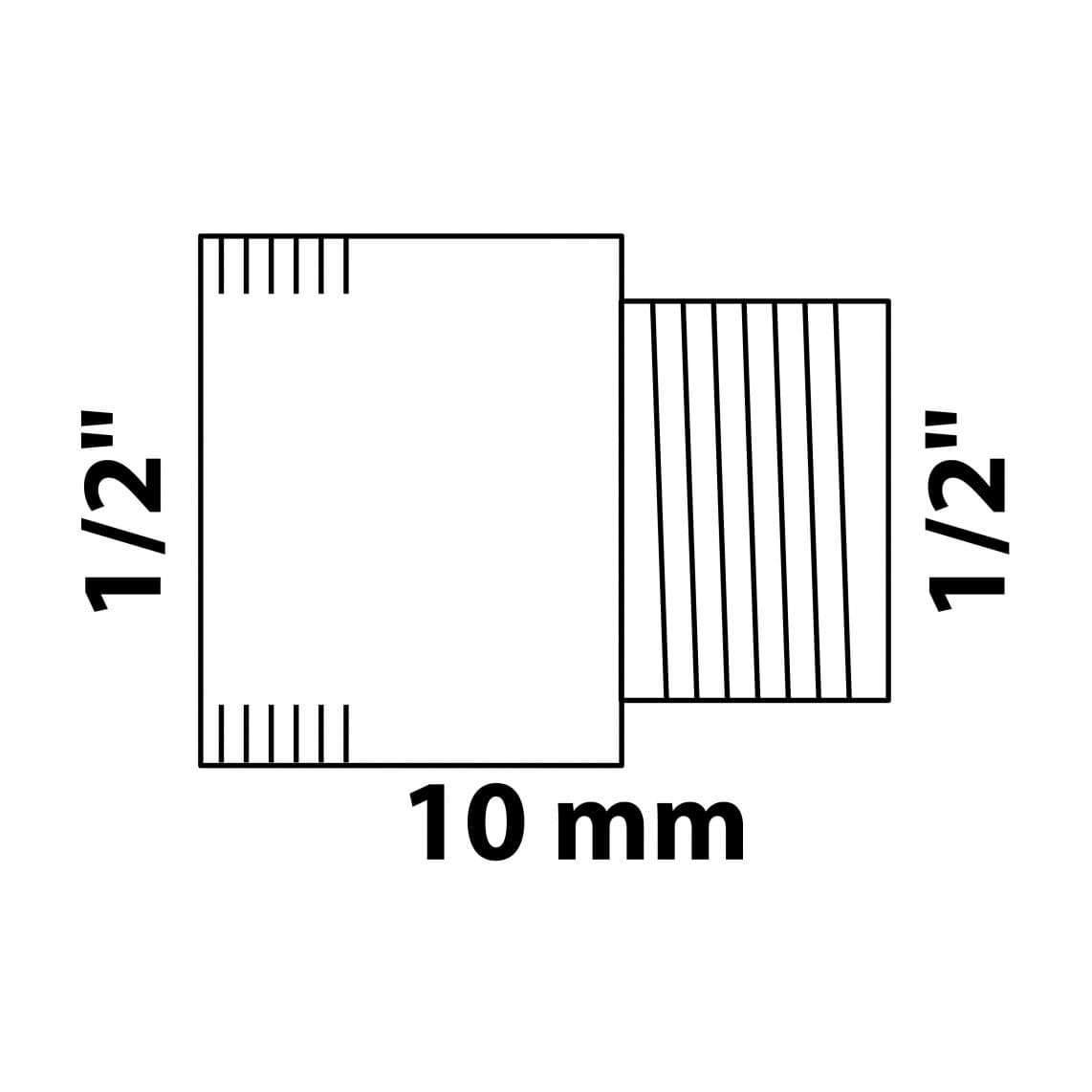 989313355 Tap extension, brass, 1/2" x 10 mm