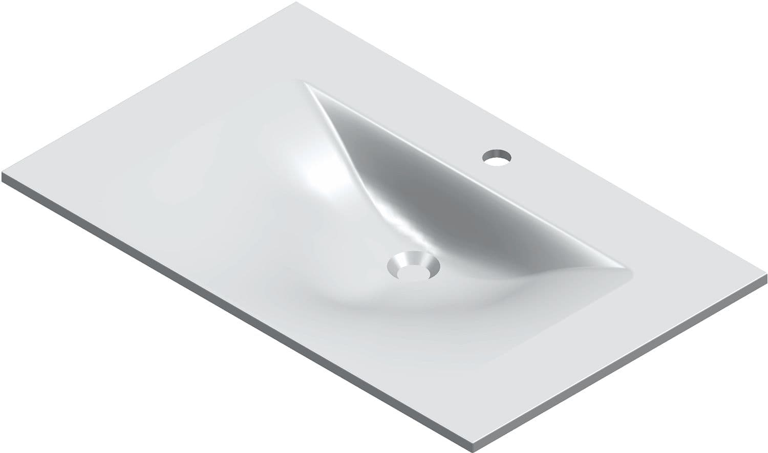 LAVABO BIZZY 60X50CM MARBRE ARTIFICIEL BLANC