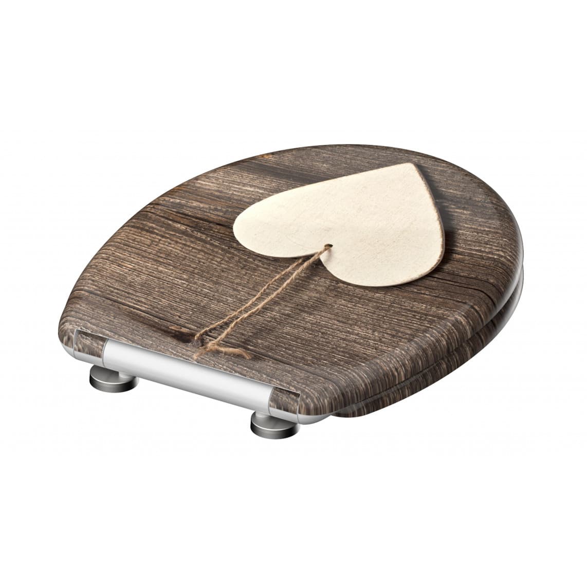 82377 Duroplast Toilet seat WOOD HEART, with soft close and quick release
