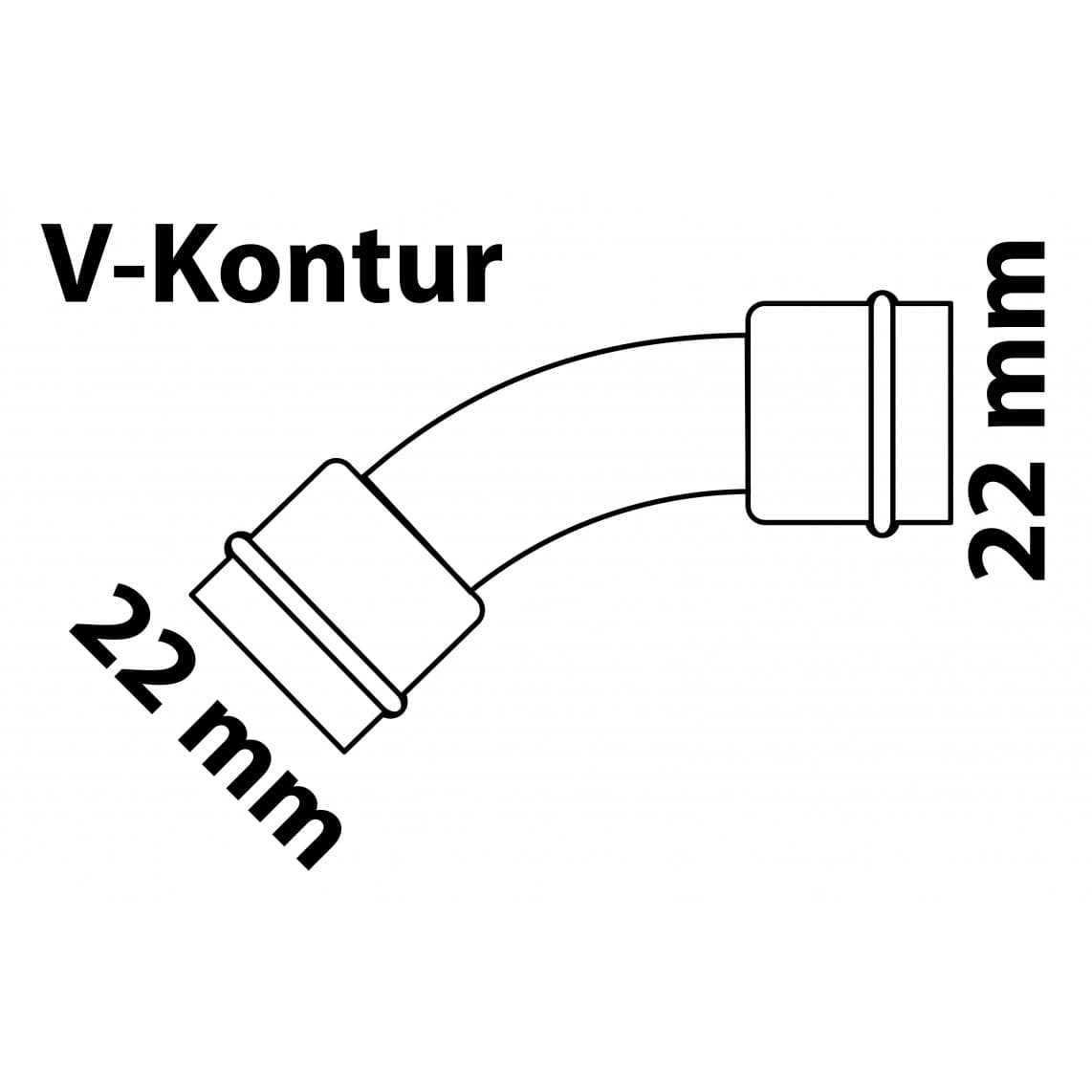 988612454 CU arc 45°, vierge, 22 mm, 2 manchons, (P5041)
