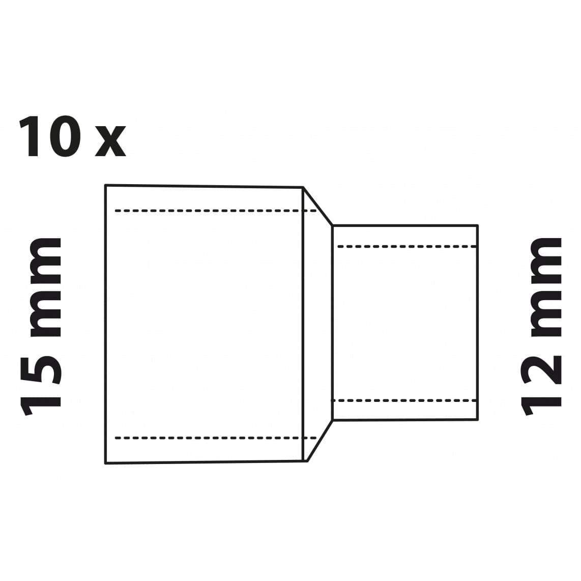 989062655 CU manchon réducteur, vierge, 15 mm x 12 mm, 2 manchons, (5240) (10x)