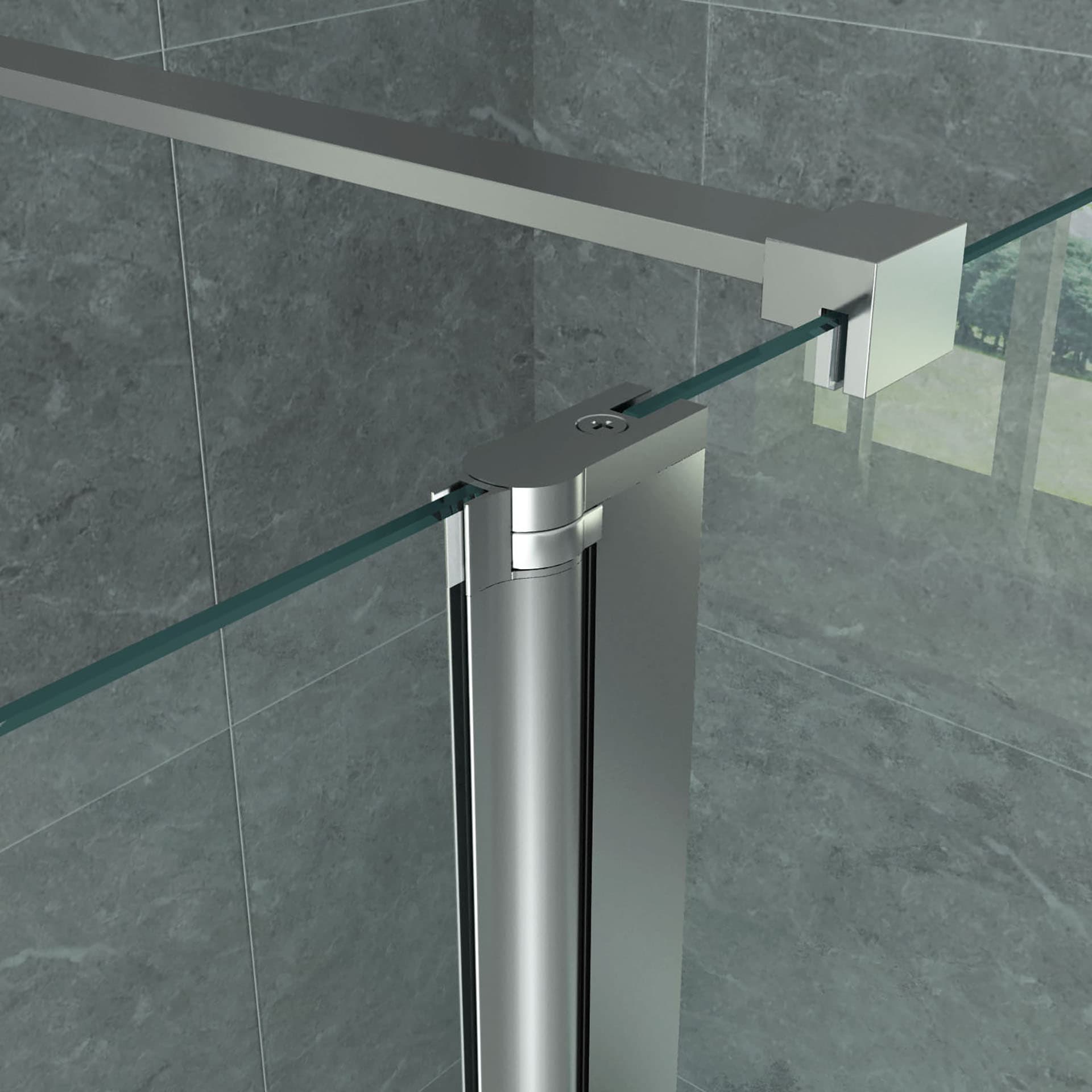 ALONI PAROI LATÉRALE POUR DOUCHE À L’ITALIENNE – PIVOTANTE - 400X2000MM - CHROME-VERRE CLAIR