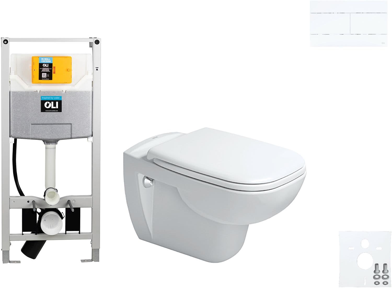 WALLFIX OLI WC SUSPENDU D-CODE DURAVIT CODE SOFT-CLOSE SLIM BLANC MAT