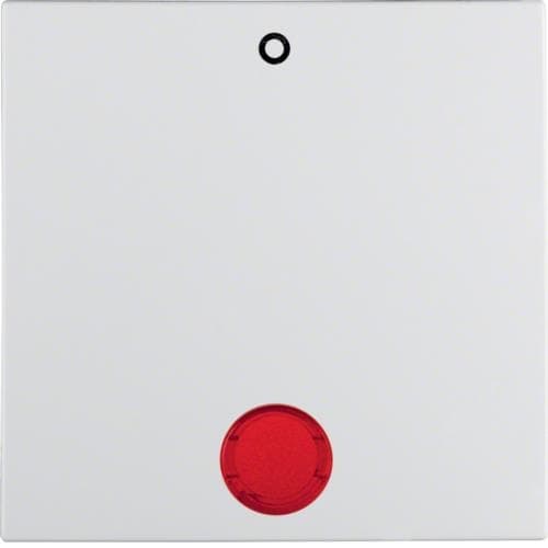 Touche avec voyant Rouge et inscription 0 Berker S.1 / B.3 / B.7 Blanc polaire, mat