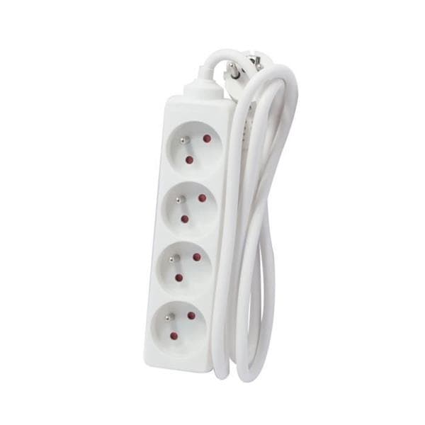 Multiprise 4 x 10 / 16A avec 5m de câble Blanc