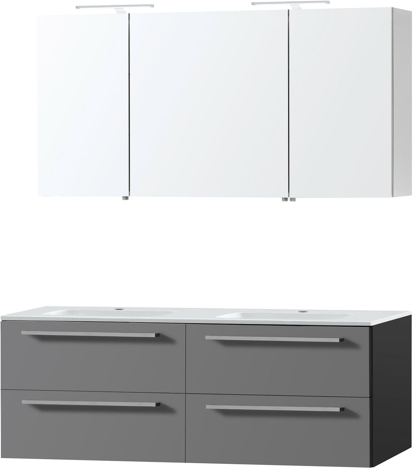 MEUBLE COMBO UNI ARDOISE 140 MARBRE SYNTHETIQUE ARMOIRE TOILETTE