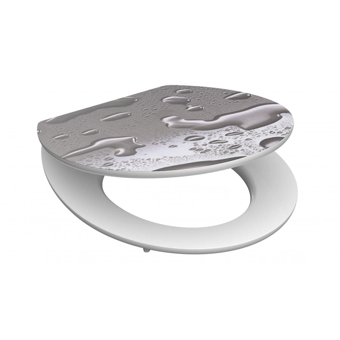 80523 abattant WC en MDF HG GREY STEEL, avec frein de chute