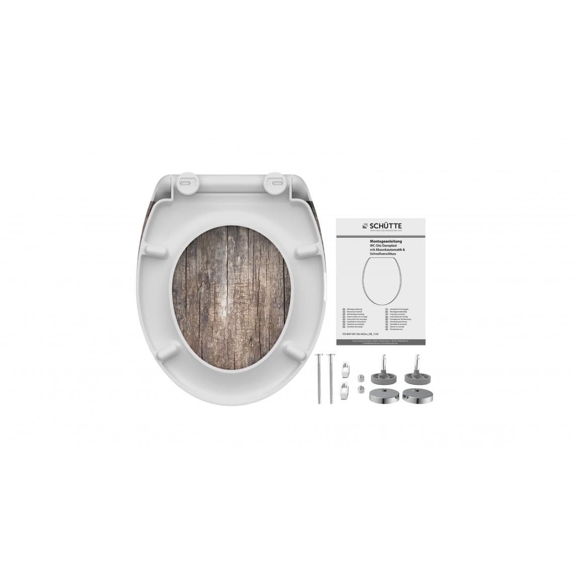 82368 abattant WC en Duroplast OLD WOOD, avec frein de chute et déclipsable
