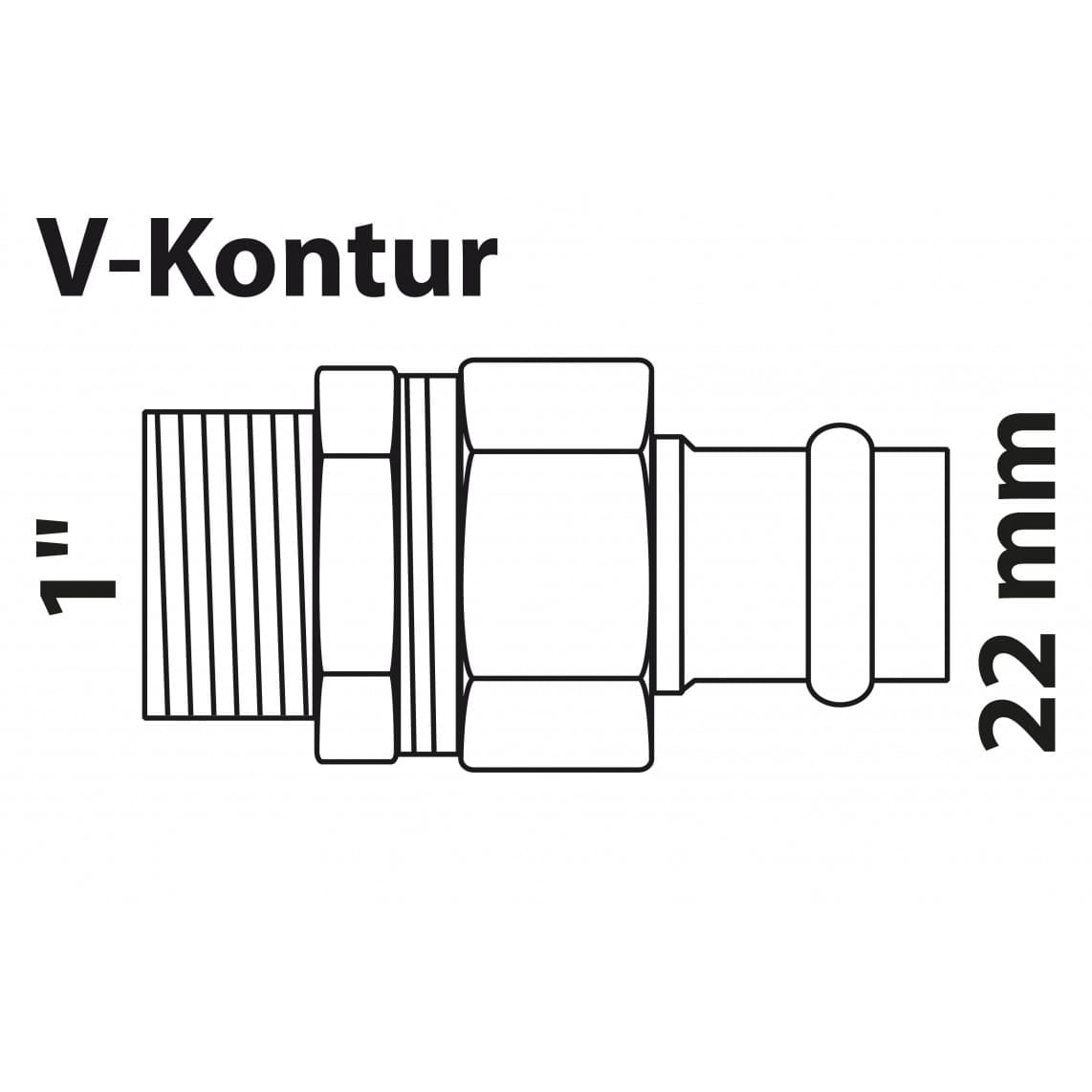 988627854 BR raccord à visser, vierge, 22 mm x 1" M, à joint plat, 1 manchon, (P4331g)