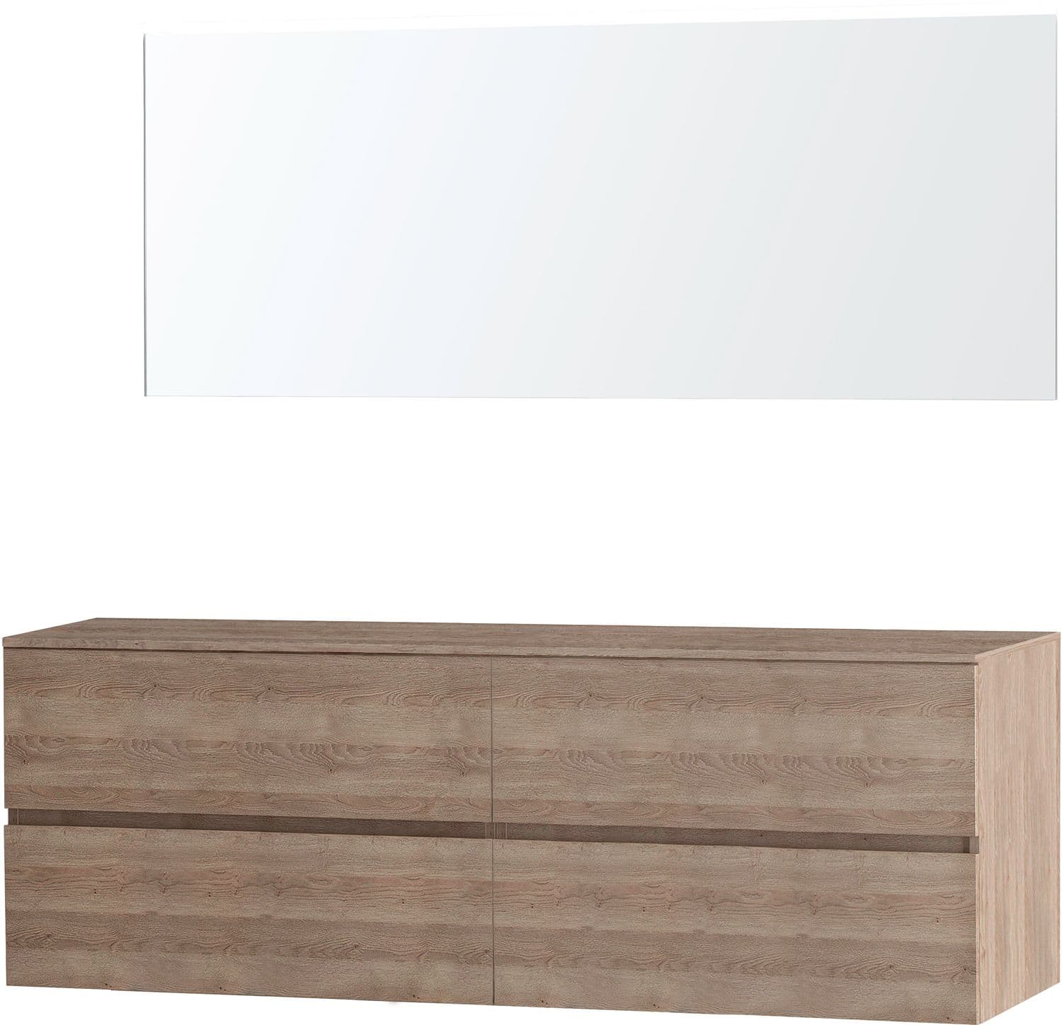 MEUBLE MOLTO CHENE NATUREL 180 POUR LAVABO A POSER MIROIR