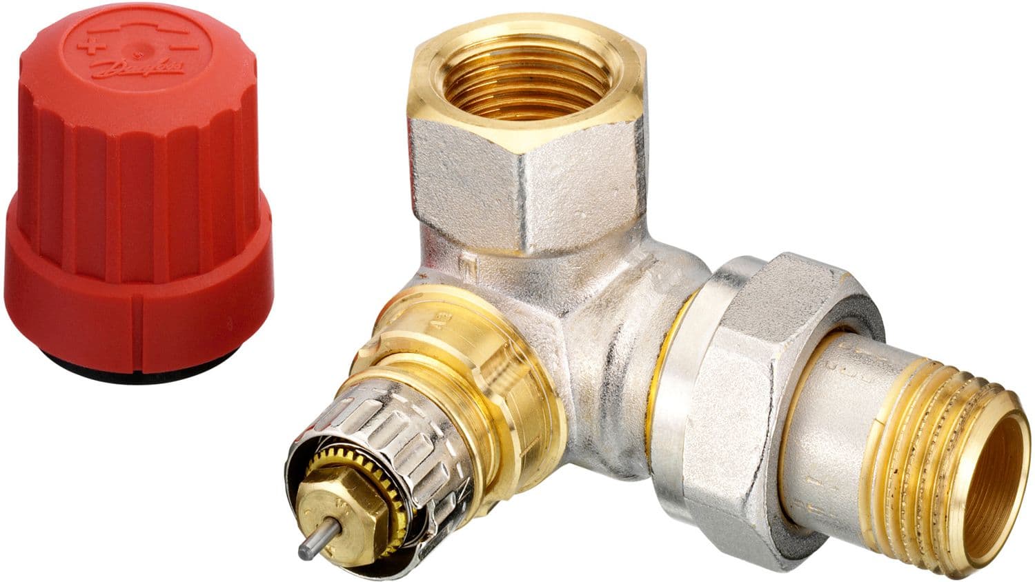 VANNE RADIATEUR THERMOSTATIQUE DANFOSS EQUERRE DOUBLE R 1/2"MF