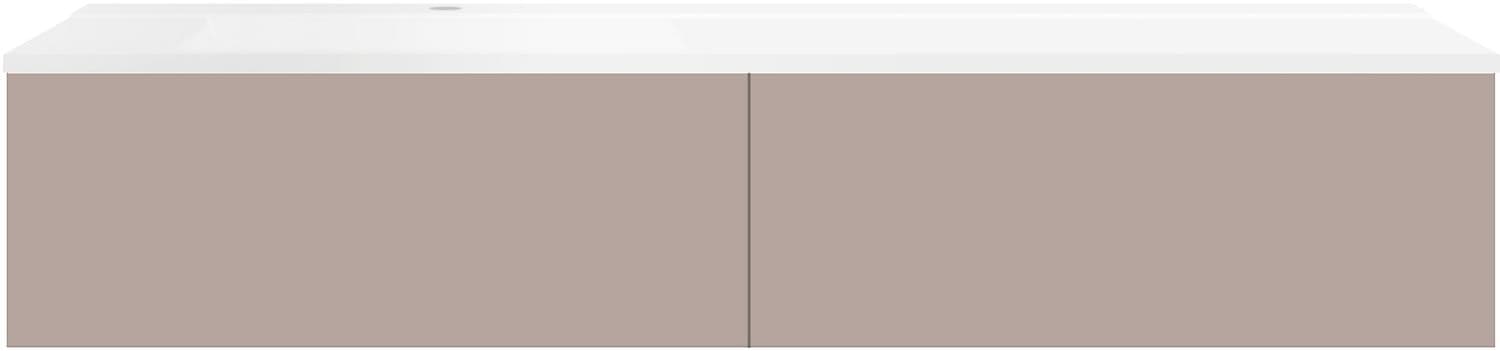SOUS MEUBLE COFFEE 2 TIROIRS 160 MAT BASALTGRIJS+LAVABO GAUCHE BLANC