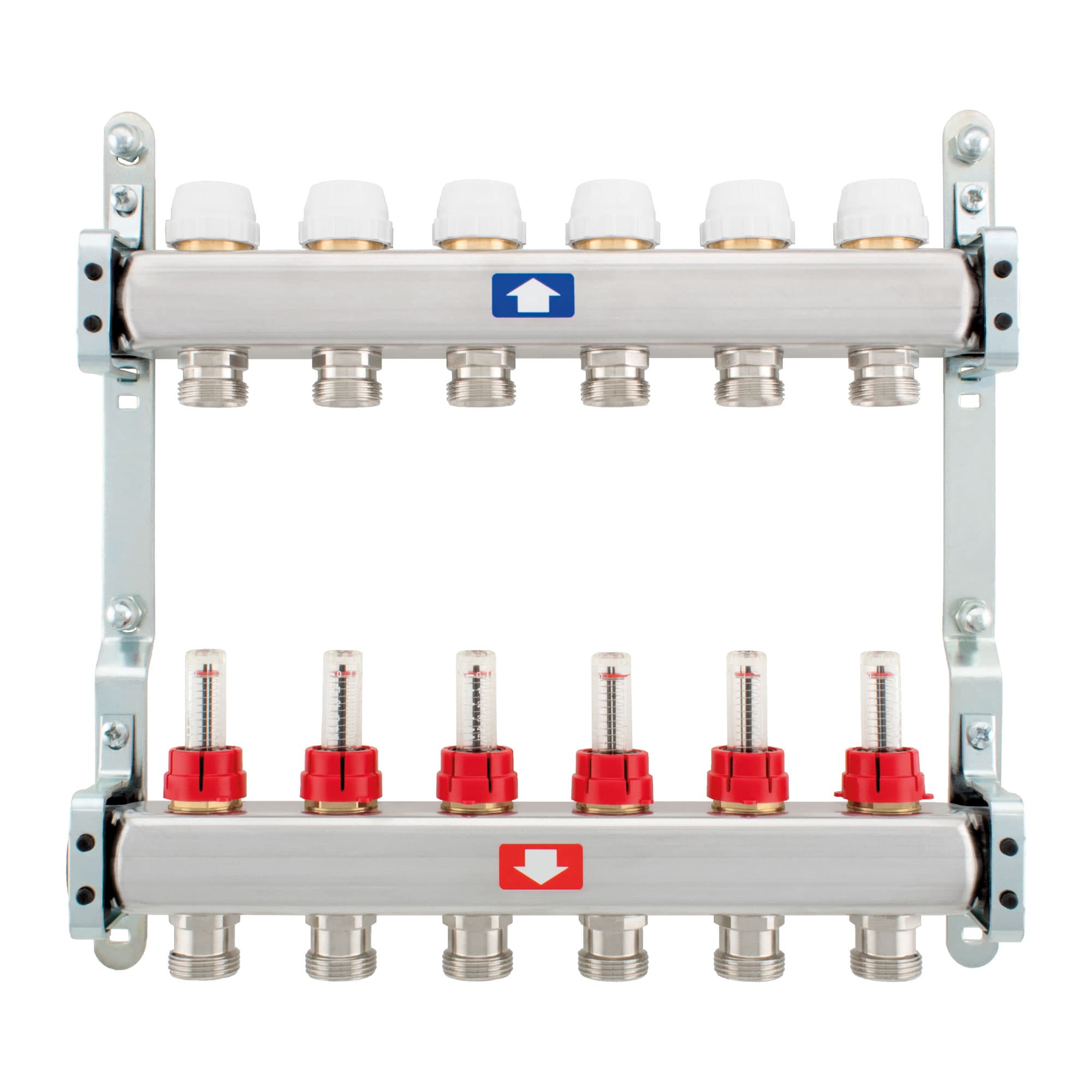 KIT COLLECTEURS INOX COMPLET CHAUFFAGE SOL D-FLOOR 7 CIRCUITS 3/4" EUROCONE