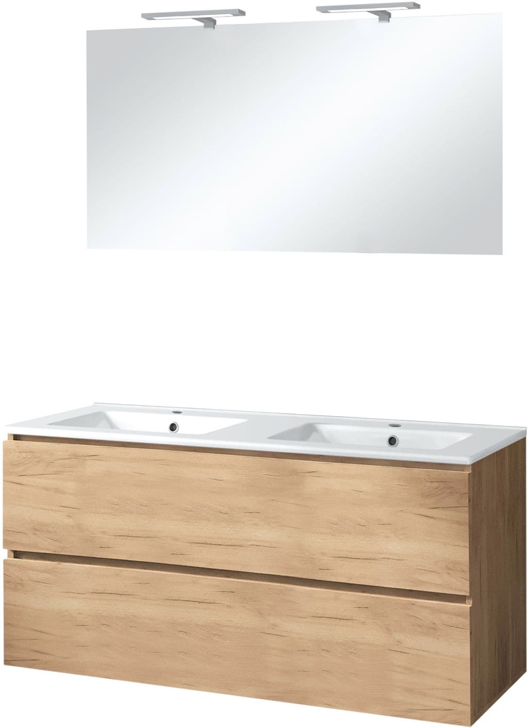 MEUBLE ICE DUO MIROIR AVEC ECLAIRAGE 120CM CHENE GRIS