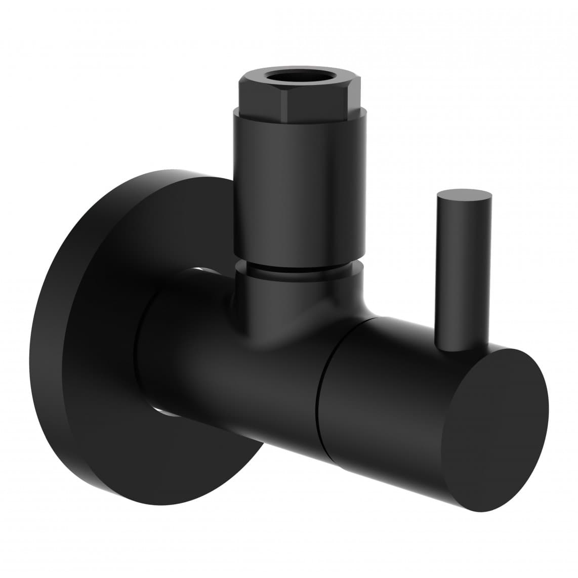 98166120 LT robinet d'équerre, 1/2" M x 10 mmQ, noir mat, avec rosace