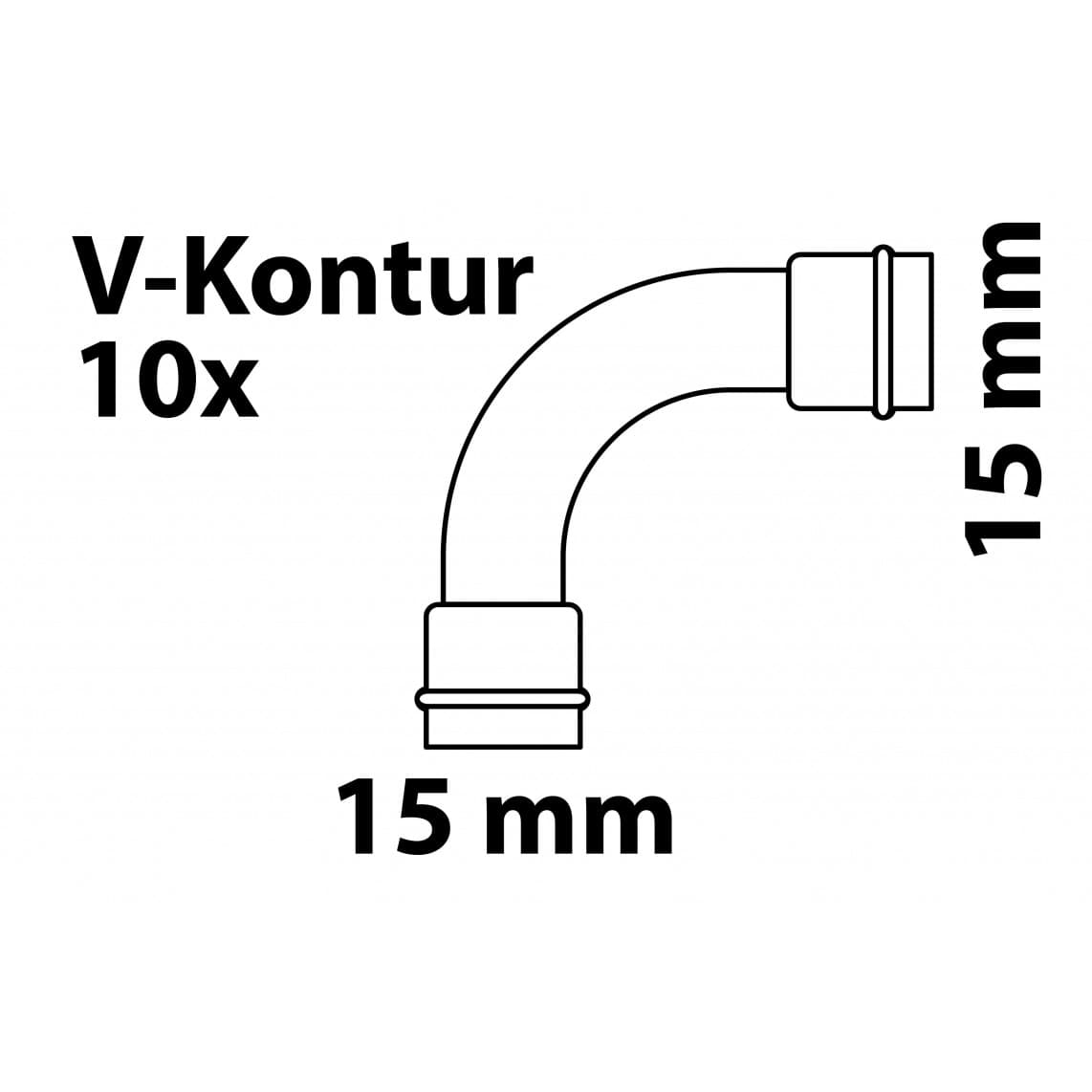 988610264 CU arc 90°, vierge, 15 mm, 2 manchons, (P5002) (10x)