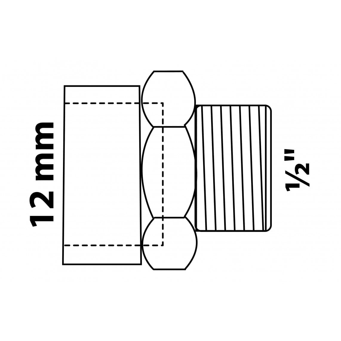 989087055 BR Mamelon de transition, vierge, 12 mm x 1/2" M, 1 manchon (4243g)
