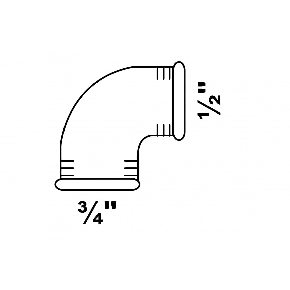 989716055 FM coude réducteur 90°, galvanisé, 3/4" F x 1/2" F, (90)