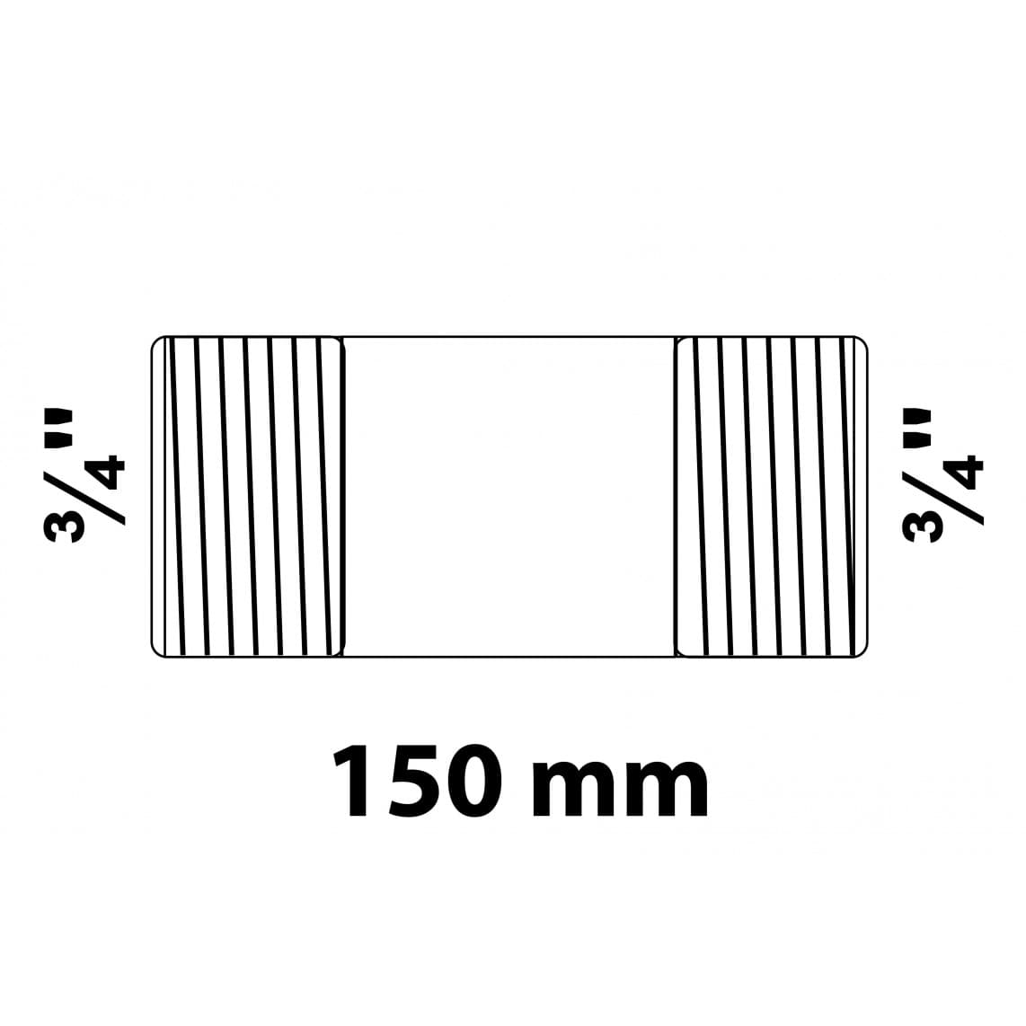 989823555 FM mamelon double, galvanisé, 3/4" x 150 mm, (23)