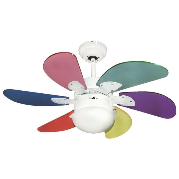 Ventilateur décoratif pour enfants avec 1 lampe E27 et contrôleur diamètre 90 70W