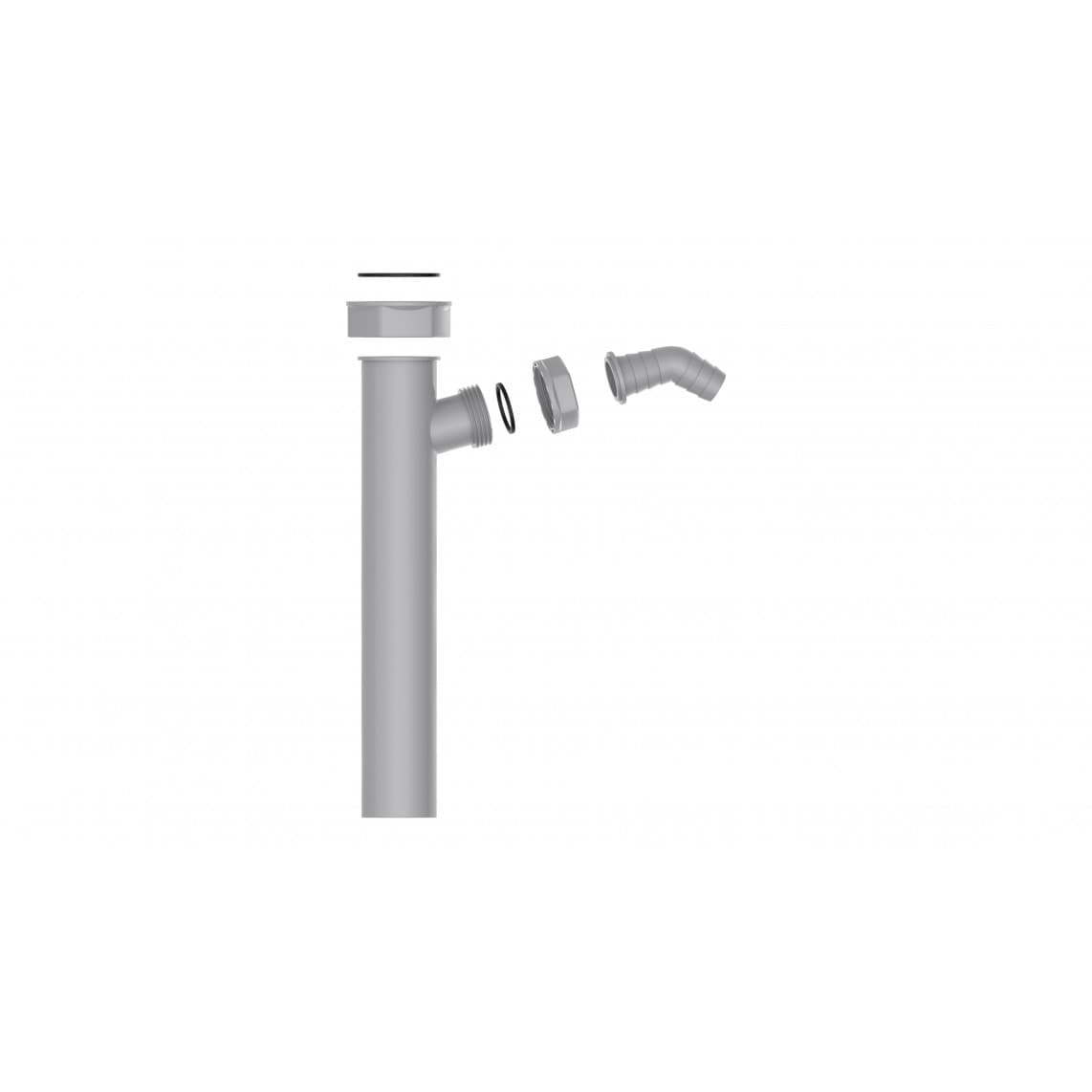 98837349 ECO-SAVE KS tube plongeur, Gris, 1 1/2" F x 250 mm pour DN 40 mm siphon, Gris, avec 3/4" Raccordement de l'appareil