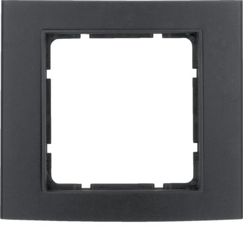 Plaque de recouvrement 1 poste Berker B.3 Alu, Noir / Anthracite