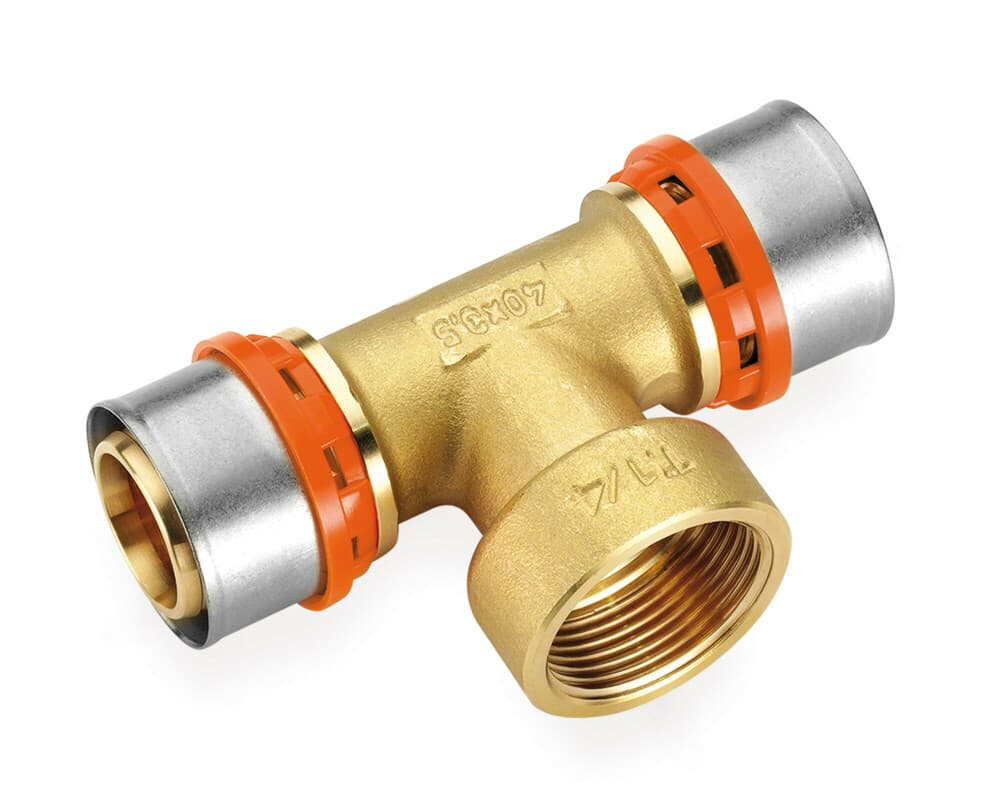SYSTEMPEX Té tube alu raccord à sertir 63-2F-63