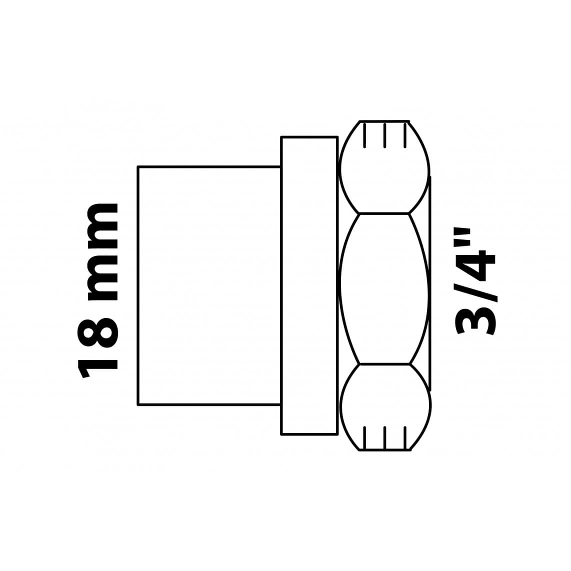 989106055 BR manchon de transition, vierge, 18 mm x 3/4" F, 1 manchon (4270g)