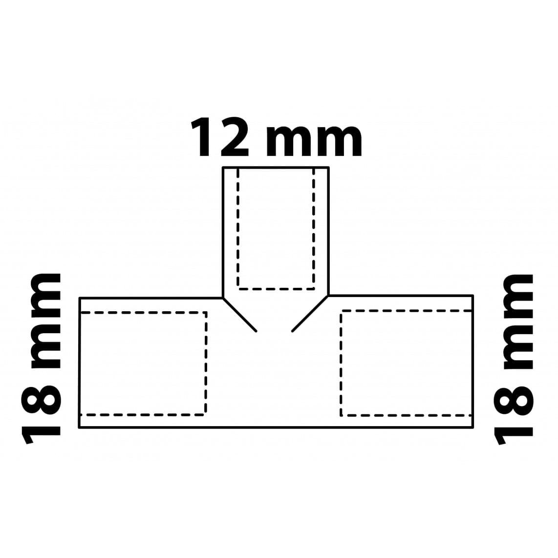 989276055 CU Té de réduction, vierge, 18 mm x 12 mm x 18 mm, 3 manchons (5130)