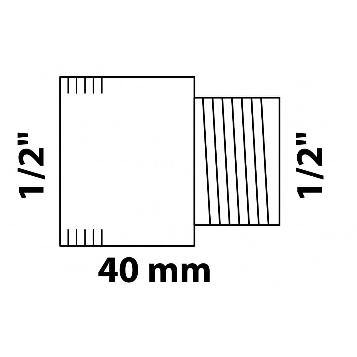 989316755 MS kraan verlengstuk, blanco, 1/2" x 40 mm