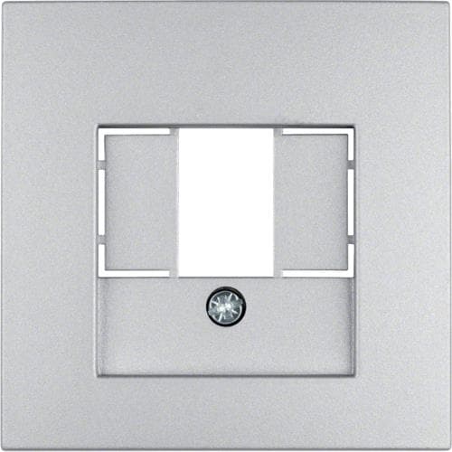 Enjoliveur pour prise informatique et connexions haut - parleurs Berker S.1 / B.3 / B.7 Alu, mat